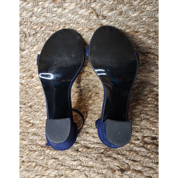 IDIFU Cookie Blue Suede 3" Block Heel Open Toe Chunky Strap Sandals Women's 8.5 - Picture 10 of 10